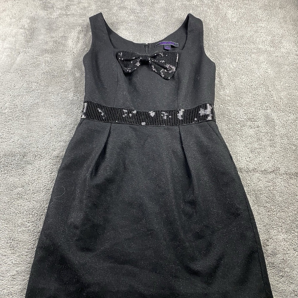 Forever 21 Sleeveless Holiday Career Dress Womens Small Black Sequins